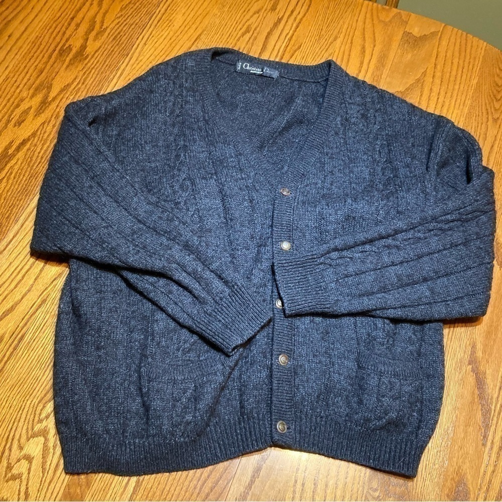 Christian Dior Monsieur Vintage Cardigan Alpaca/lama Fur Size 46